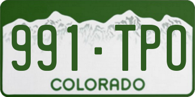 CO license plate 991TPO