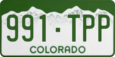 CO license plate 991TPP