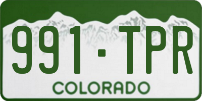 CO license plate 991TPR