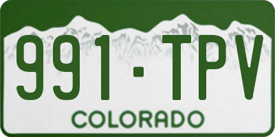 CO license plate 991TPV