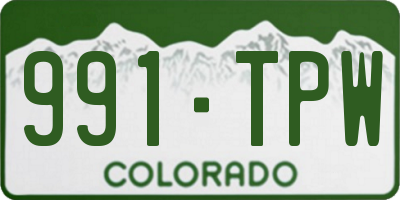 CO license plate 991TPW