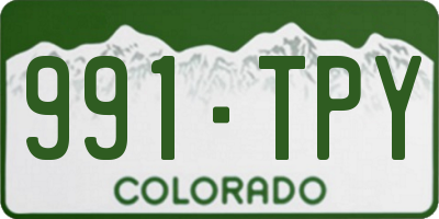 CO license plate 991TPY