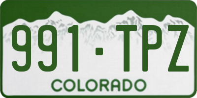 CO license plate 991TPZ