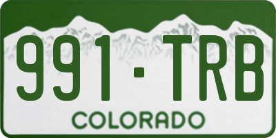CO license plate 991TRB