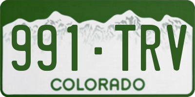 CO license plate 991TRV