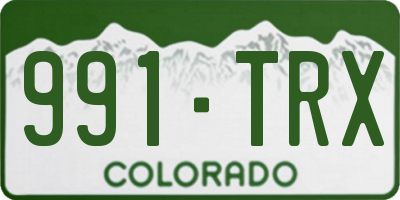 CO license plate 991TRX