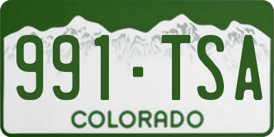 CO license plate 991TSA