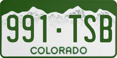 CO license plate 991TSB