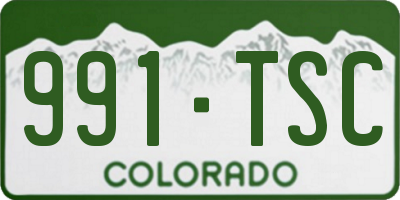 CO license plate 991TSC