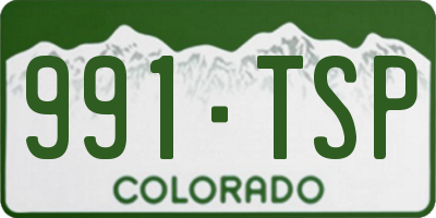 CO license plate 991TSP