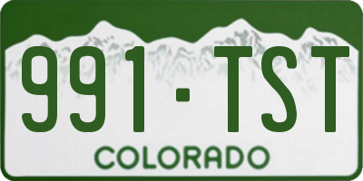 CO license plate 991TST