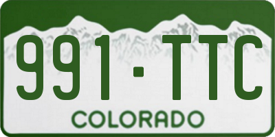 CO license plate 991TTC