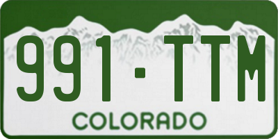 CO license plate 991TTM