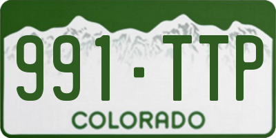 CO license plate 991TTP