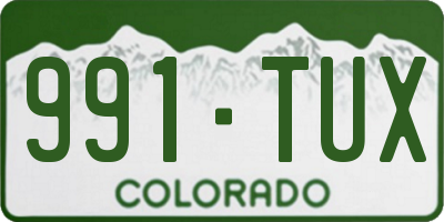 CO license plate 991TUX