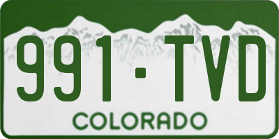 CO license plate 991TVD