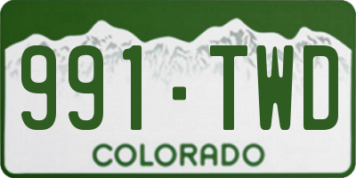 CO license plate 991TWD