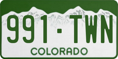 CO license plate 991TWN