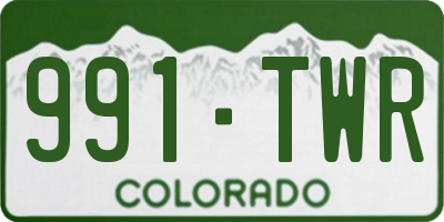 CO license plate 991TWR