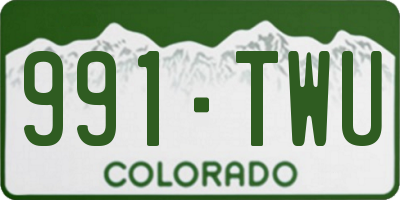 CO license plate 991TWU