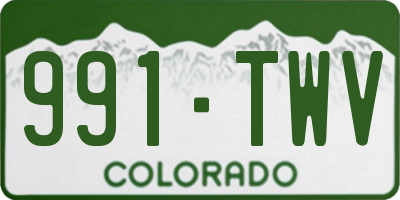 CO license plate 991TWV
