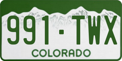CO license plate 991TWX