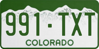 CO license plate 991TXT