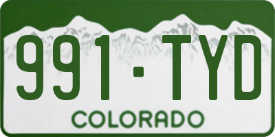 CO license plate 991TYD