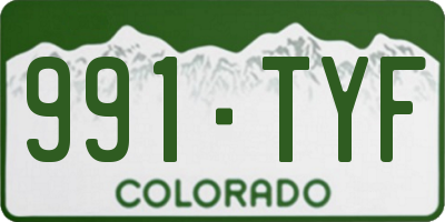 CO license plate 991TYF