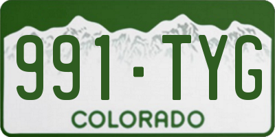 CO license plate 991TYG