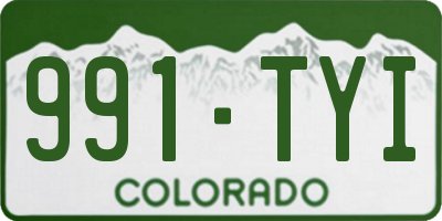 CO license plate 991TYI