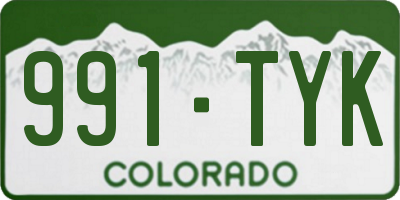 CO license plate 991TYK