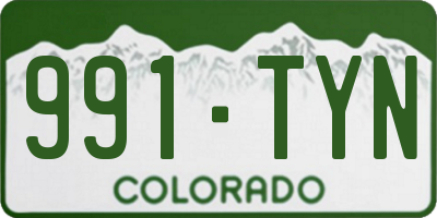 CO license plate 991TYN