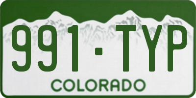 CO license plate 991TYP