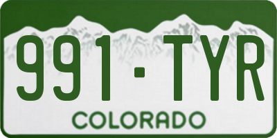 CO license plate 991TYR