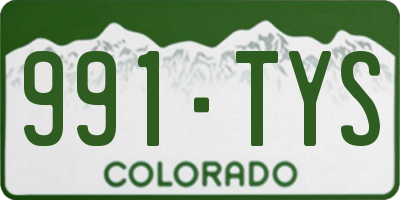 CO license plate 991TYS