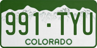 CO license plate 991TYU