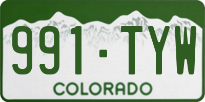 CO license plate 991TYW