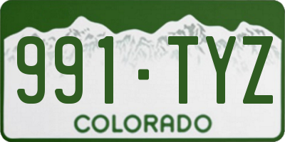 CO license plate 991TYZ