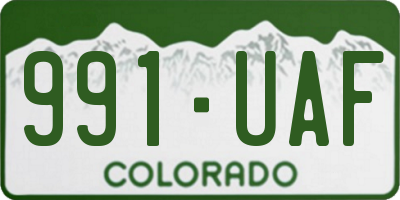 CO license plate 991UAF