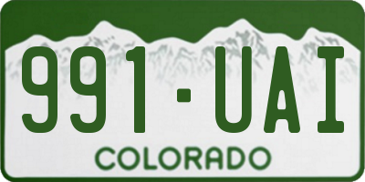 CO license plate 991UAI