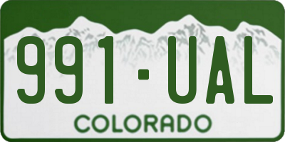 CO license plate 991UAL