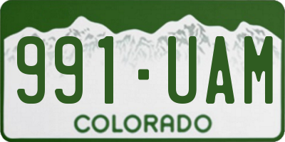 CO license plate 991UAM