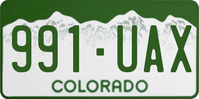 CO license plate 991UAX
