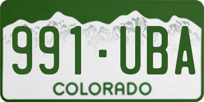 CO license plate 991UBA