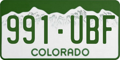 CO license plate 991UBF