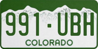 CO license plate 991UBH