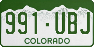CO license plate 991UBJ