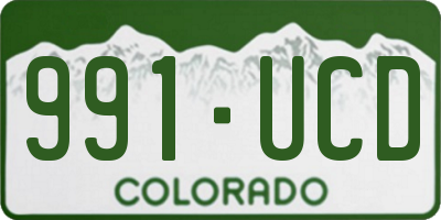 CO license plate 991UCD