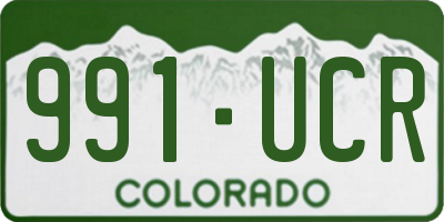 CO license plate 991UCR